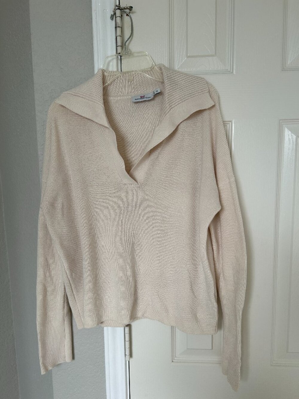 Vineyard Vines Women's Ribbed Long Sleeve Knit Sweater - Cream Colored - X-Small